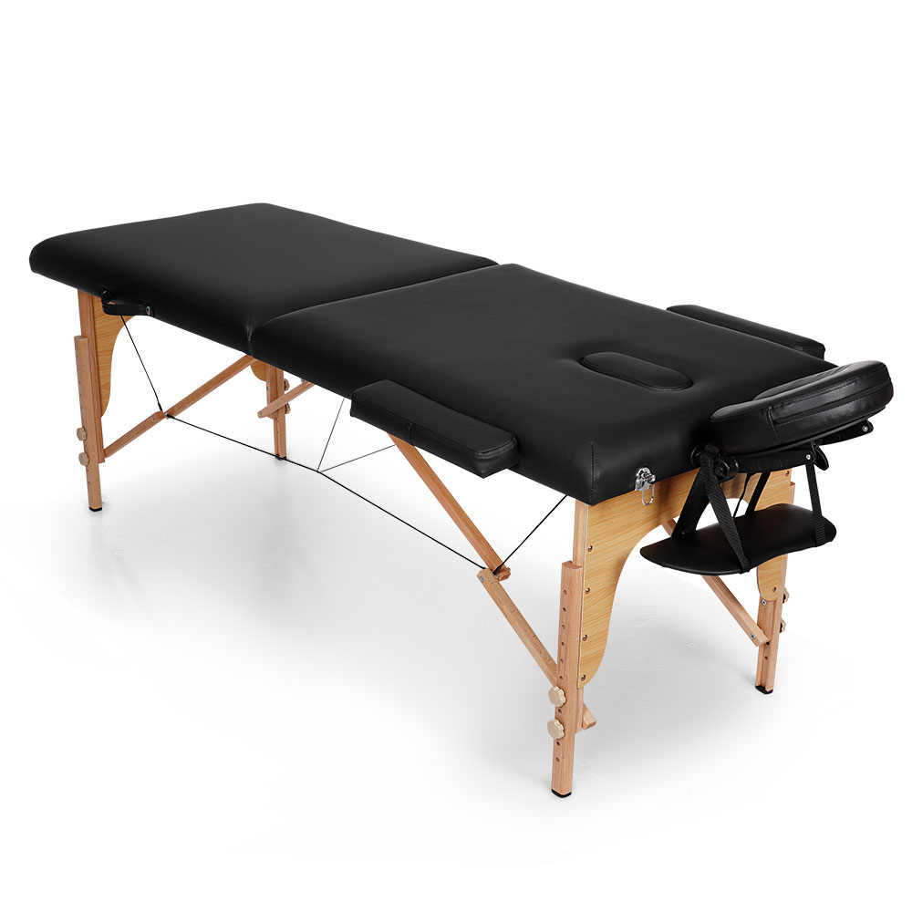 Adjustable Massage Bed 2 Sections Folding Massage Couch Portable Spa Table