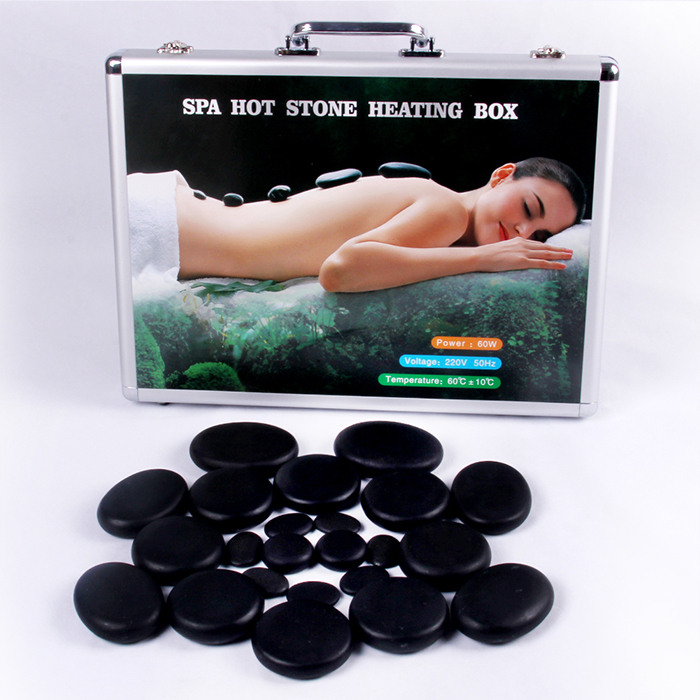 28 Pcs Hot Massage Stone Set Heater Natural Basalt Warmer Rock Kit